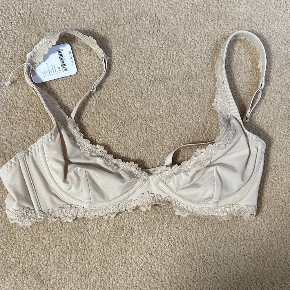 Free people Lace-Trim Underwire Bra in Nude